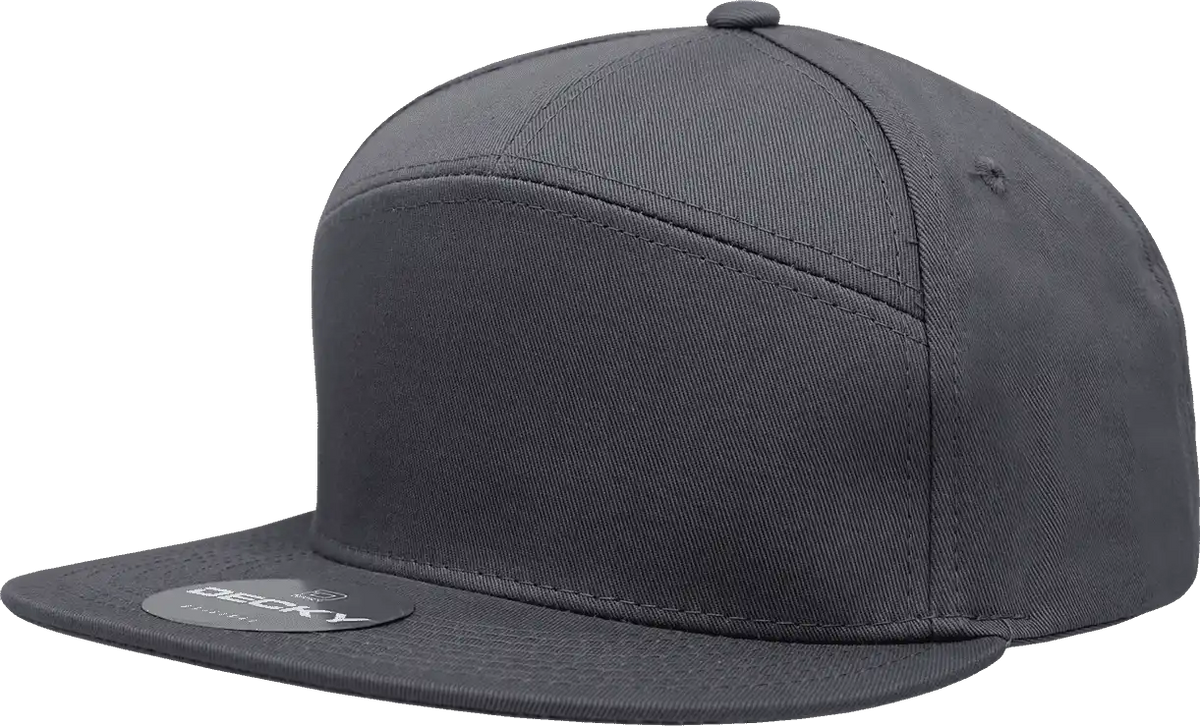 Decky 1098 7 Panel Cotton Snapback Cap Charcoal Dark Gray / one Size Fits Most