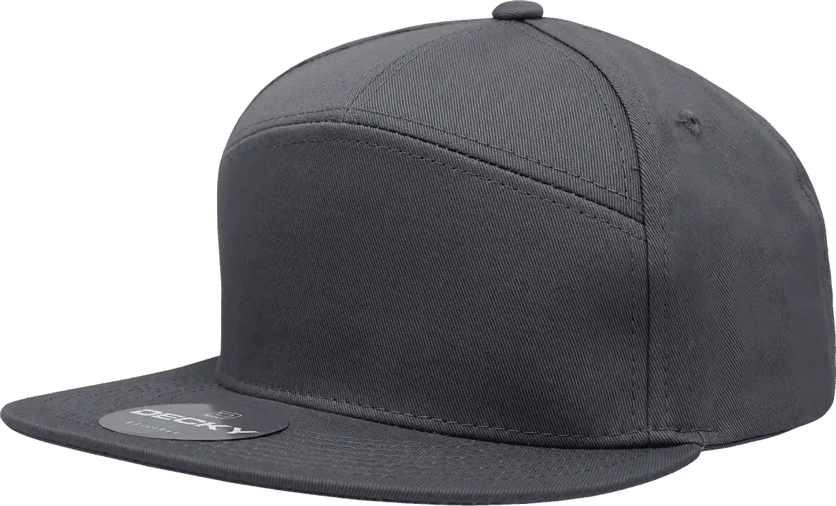 Decky 1098 7 Panel Cotton Snapback Cap - Charcoal - Dark Gray / one Size Fits Most