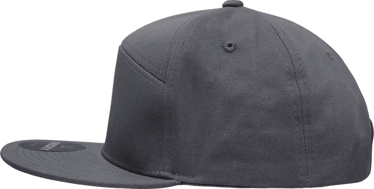 Decky 1098 7 Panel Cotton Snapback Cap - Charcoal