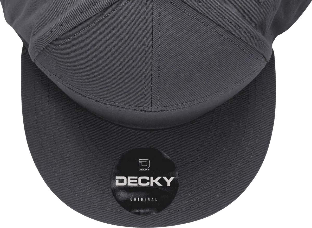 Decky 1098 7 Panel Cotton Snapback Cap - Charcoal