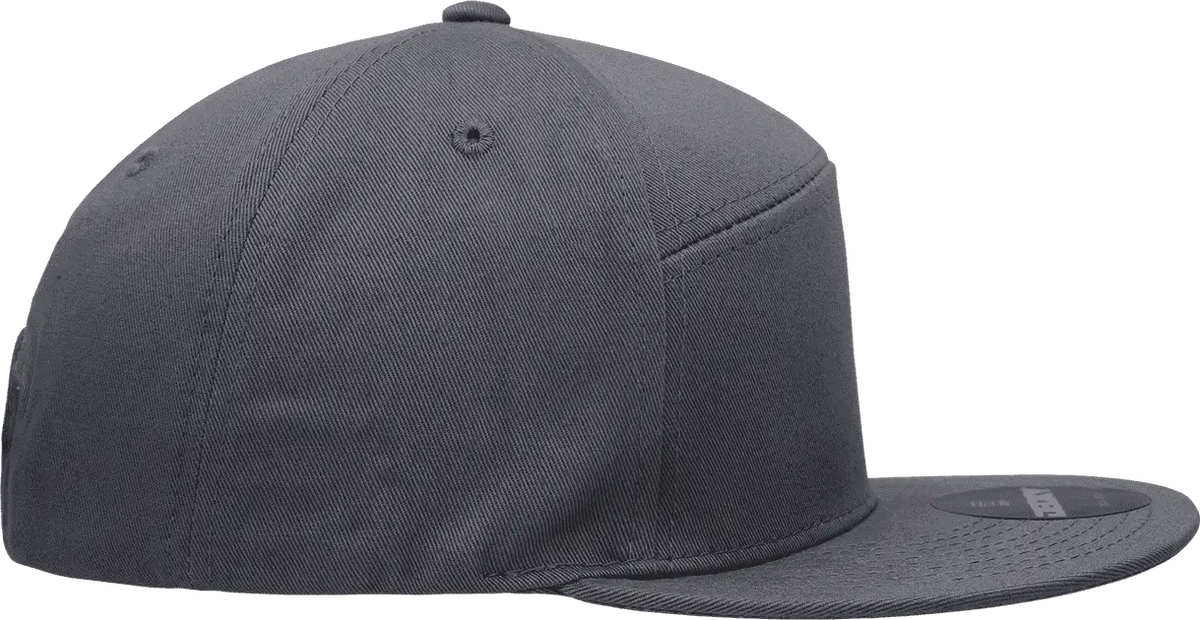 Decky 1098 7 Panel Cotton Snapback Cap - Charcoal