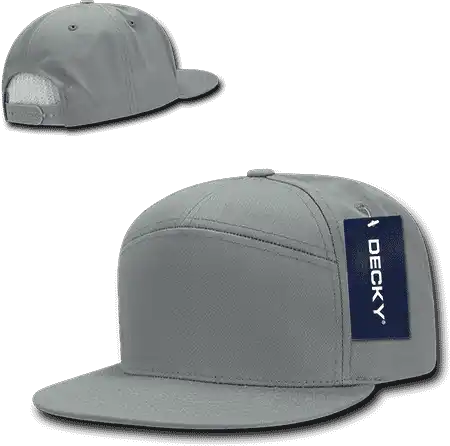 Decky 1098 7 Panel Cotton Snapback Cap - Gray - one Size Fits Most