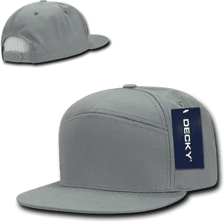 Decky 1098 7 Panel Cotton Snapback Cap - Gray - one Size Fits Most