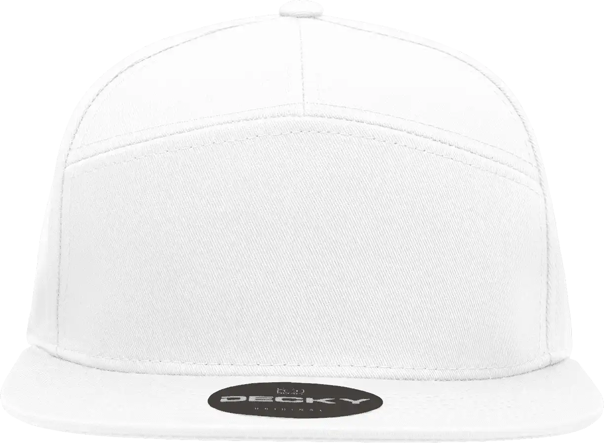 Decky 1098 7 Panel Cotton Snapback Cap - White - one Size Fits Most