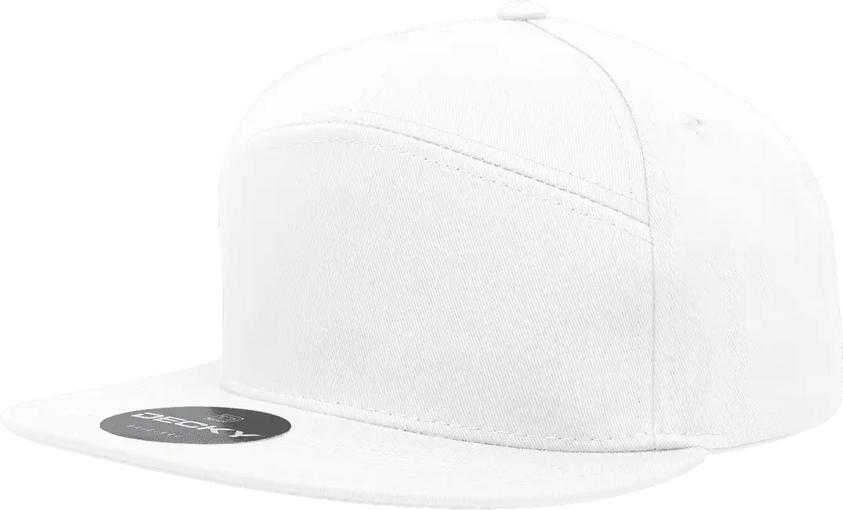 Decky 1098 7 Panel Cotton Snapback Cap - White - one Size Fits Most
