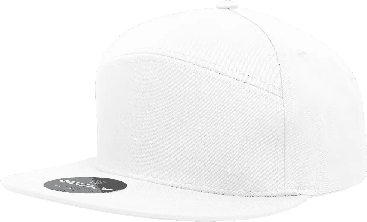 Decky 1098 7 Panel Cotton Snapback Cap - White - one Size Fits Most