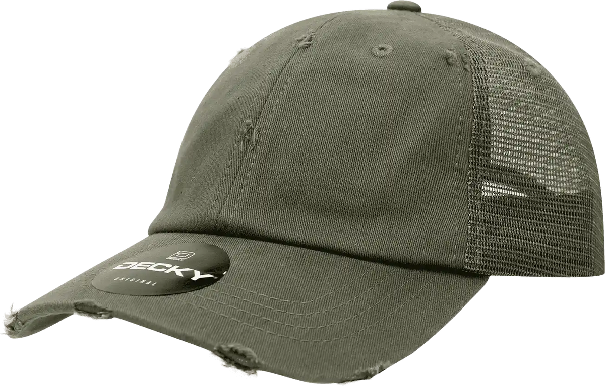 Decky 110 Vintage Mesh Cap - Olive - one Size Fits Most