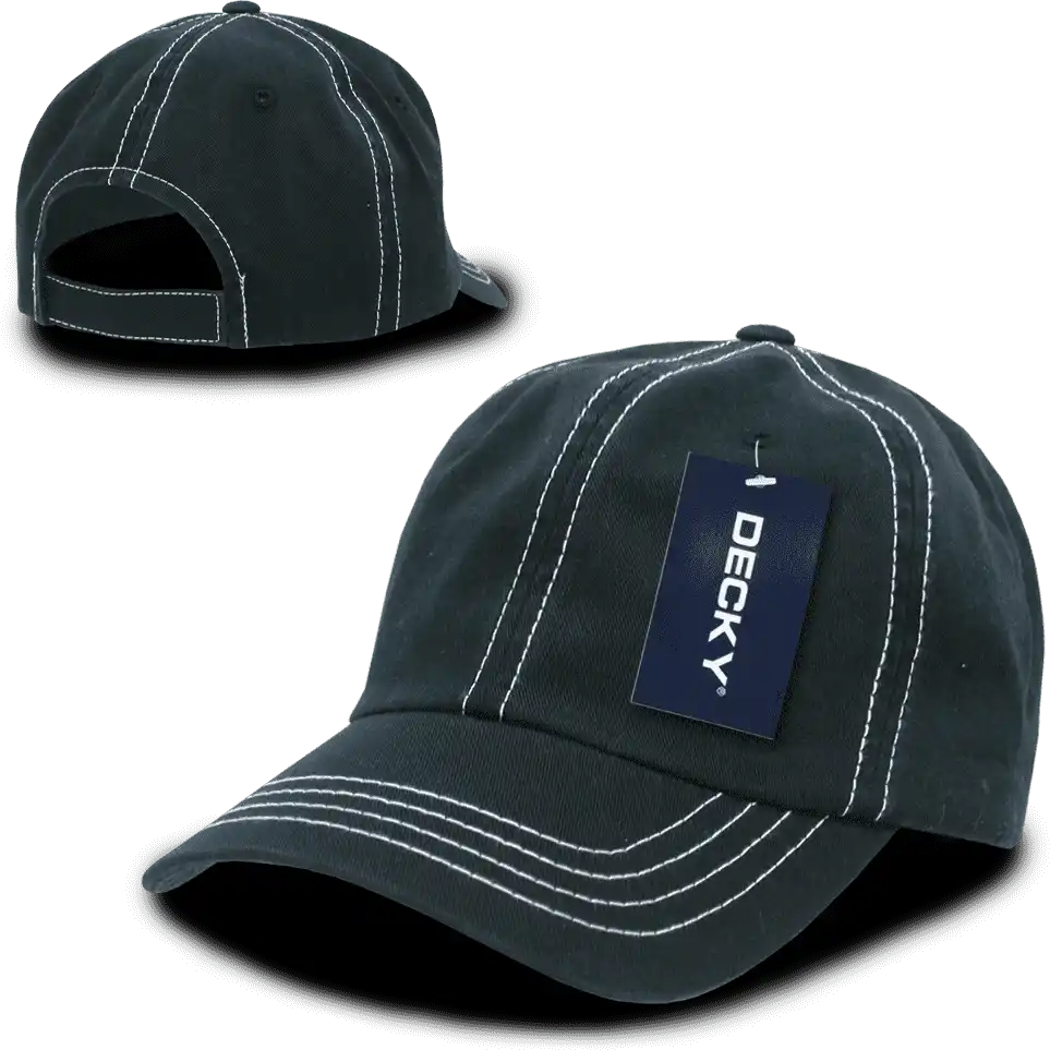 Decky 111 Contra-stitch Washed Polo Cap - Black White - one Size Fits Most