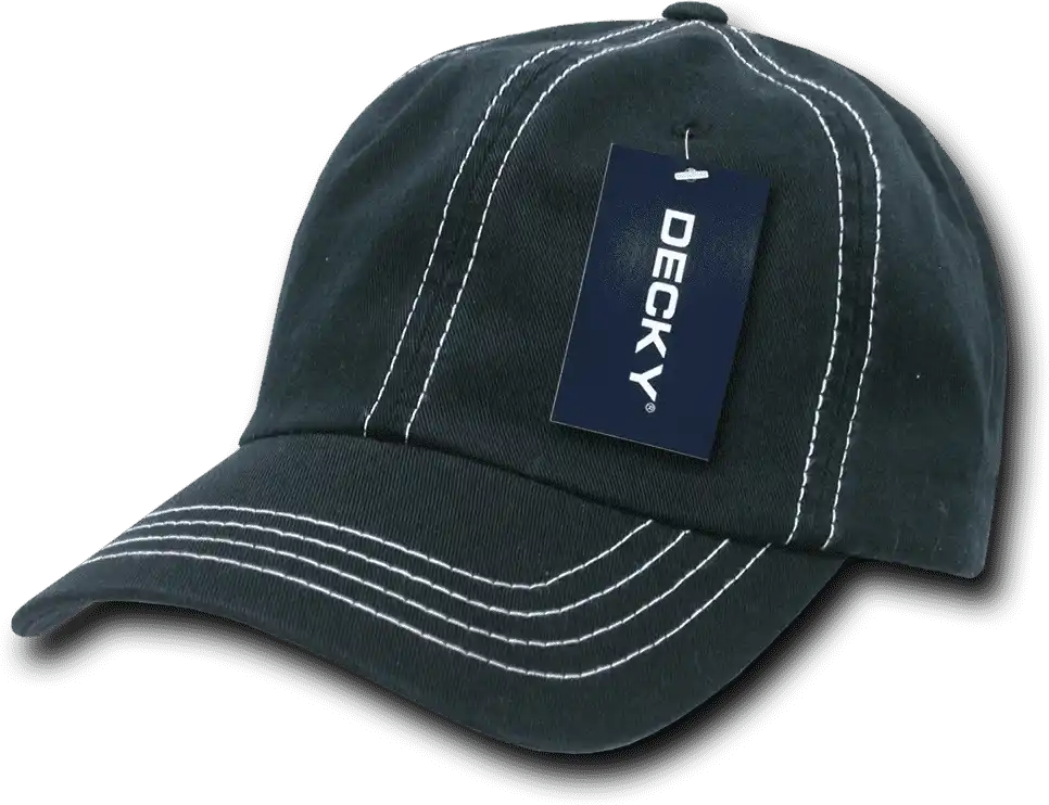 Decky 111 Contra-stitch Washed Polo Cap - Black White - one Size Fits Most