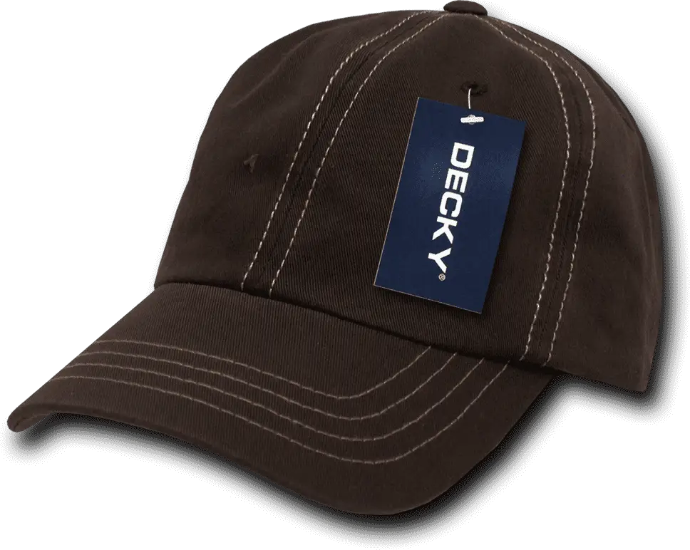 Decky 111 Contra-stitch Washed Polo Cap - Brown Khaki