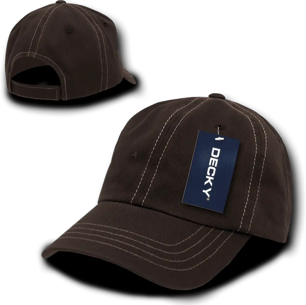 Decky 111 Contra-stitch Washed Polo Cap - Brown Khaki