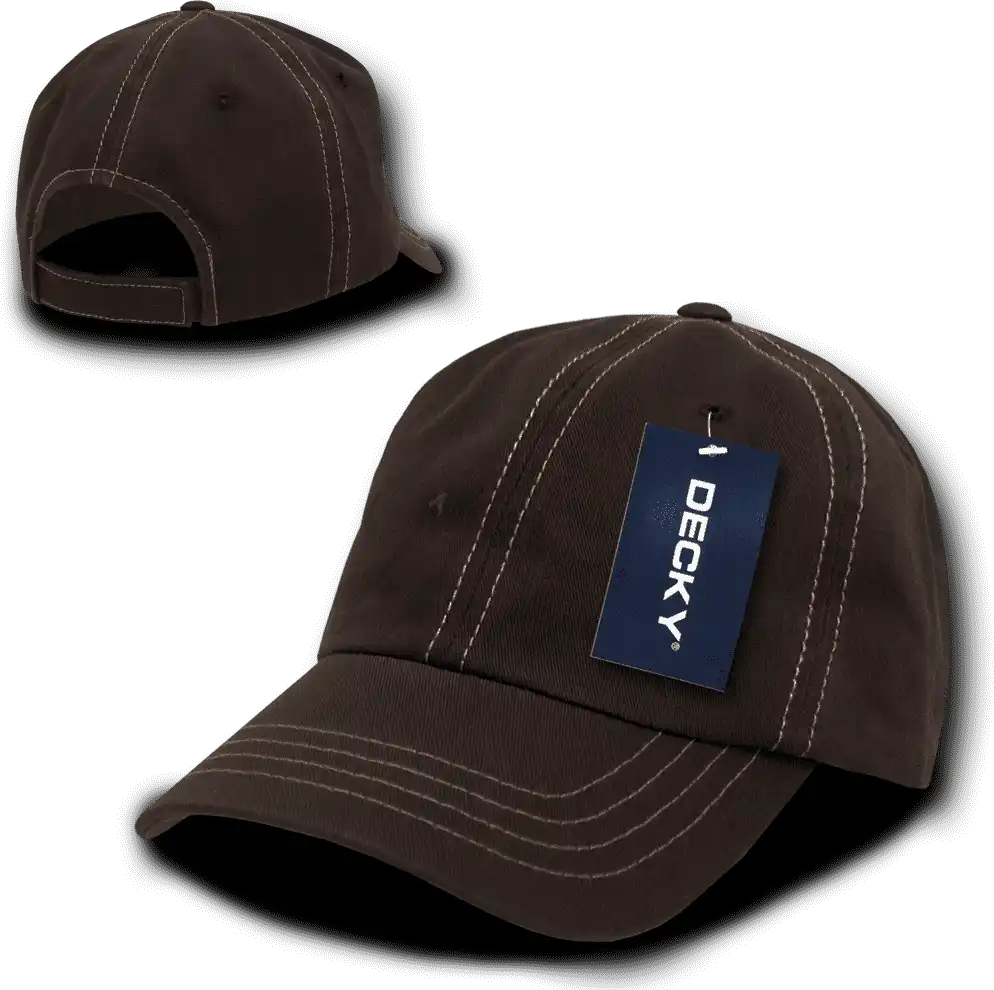 Decky 111 Contra-stitch Washed Polo Cap - Brown Khaki - one Size Fits Most