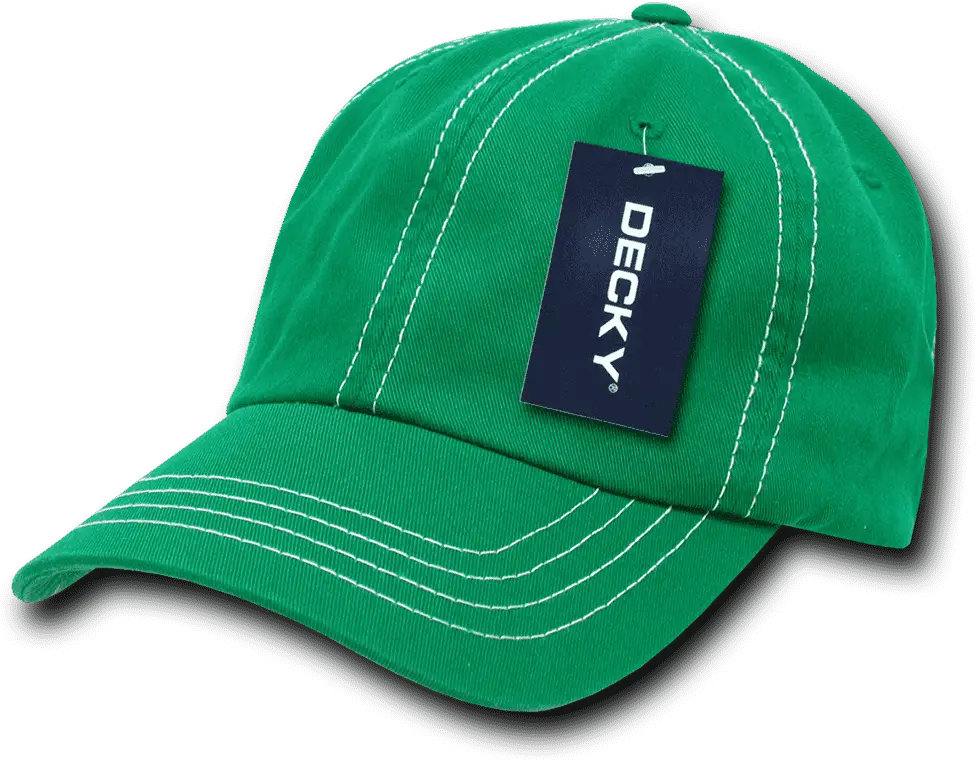 Decky 111 Contra-stitch Washed Polo Cap - Kelly White