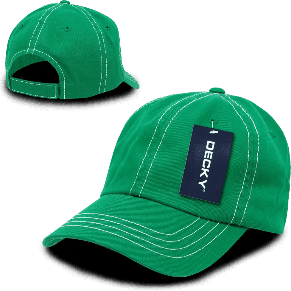 Decky 111 Contra-stitch Washed Polo Cap - Kelly White