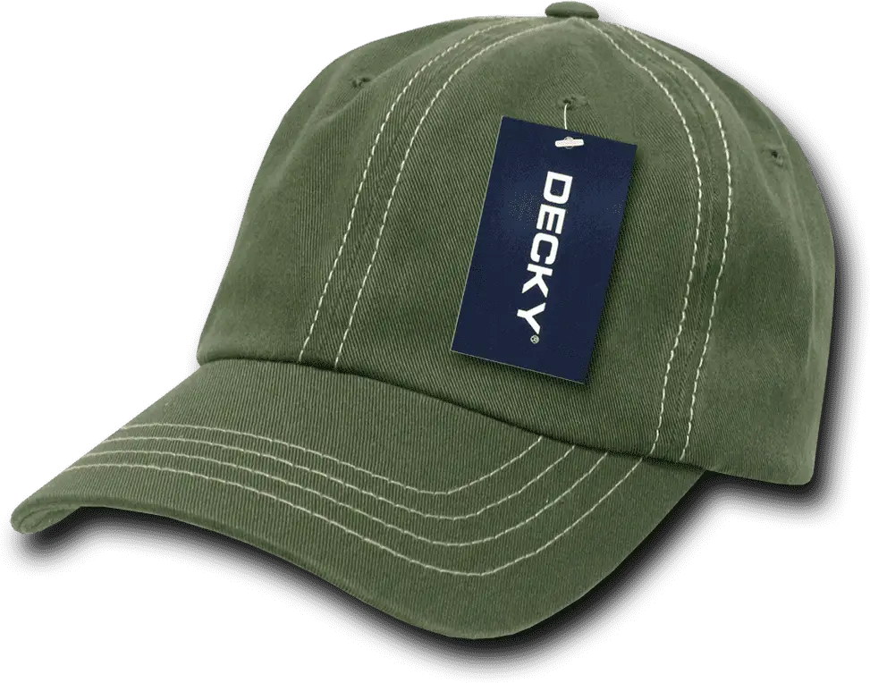 Decky 111 Contra-stitch Washed Polo Cap - Olive Khaki