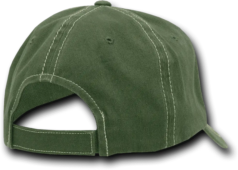 Decky 111 Contra-stitch Washed Polo Cap - Olive Khaki