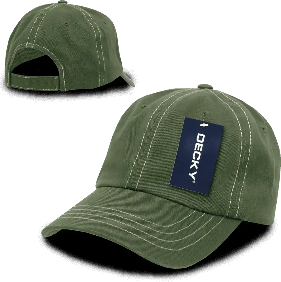 Decky 111 Contra-stitch Washed Polo Cap - Olive Khaki - one Size Fits Most
