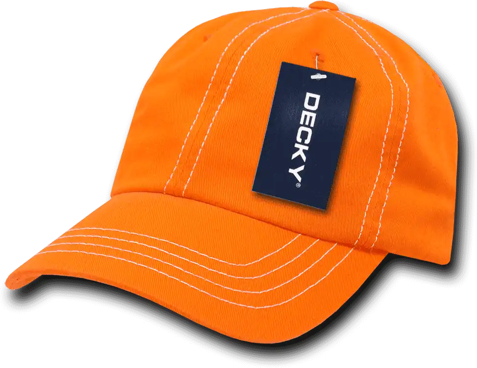 Decky 111 Contra-stitch Washed Polo Cap - Orange White - one Size Fits Most