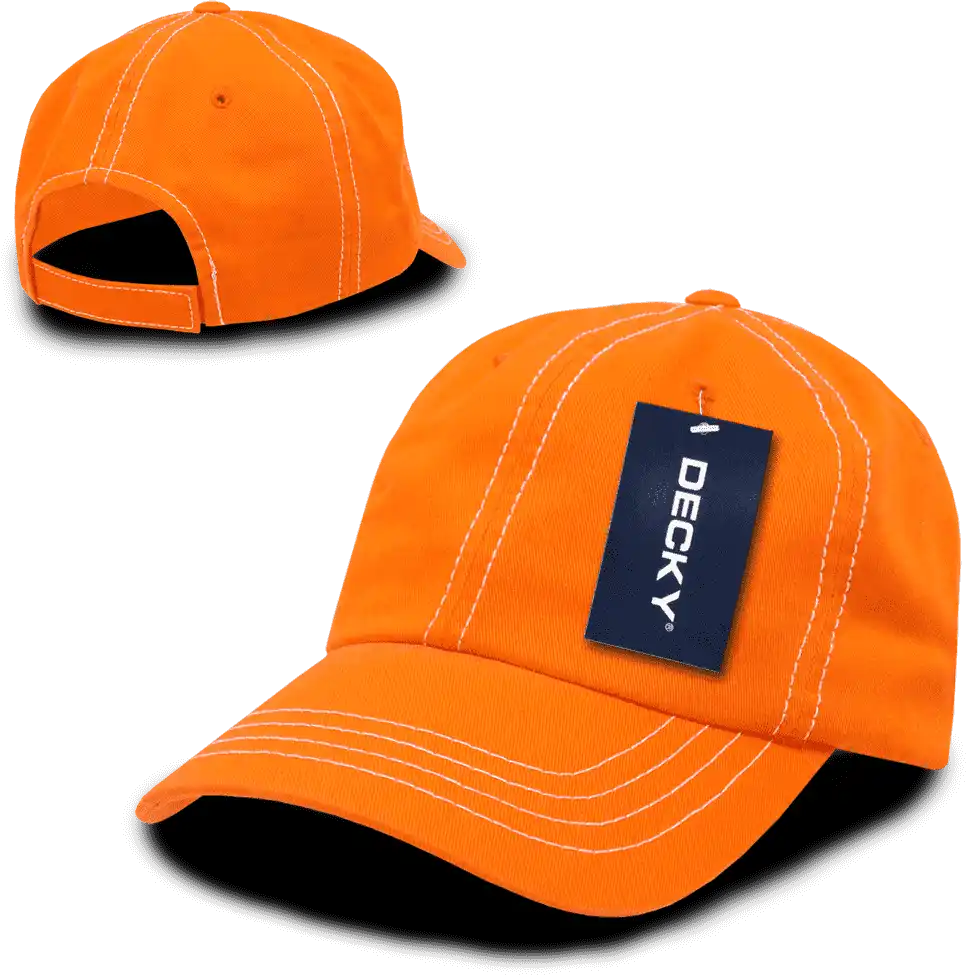 Decky 111 Contra-stitch Washed Polo Cap - Orange White - one Size Fits Most
