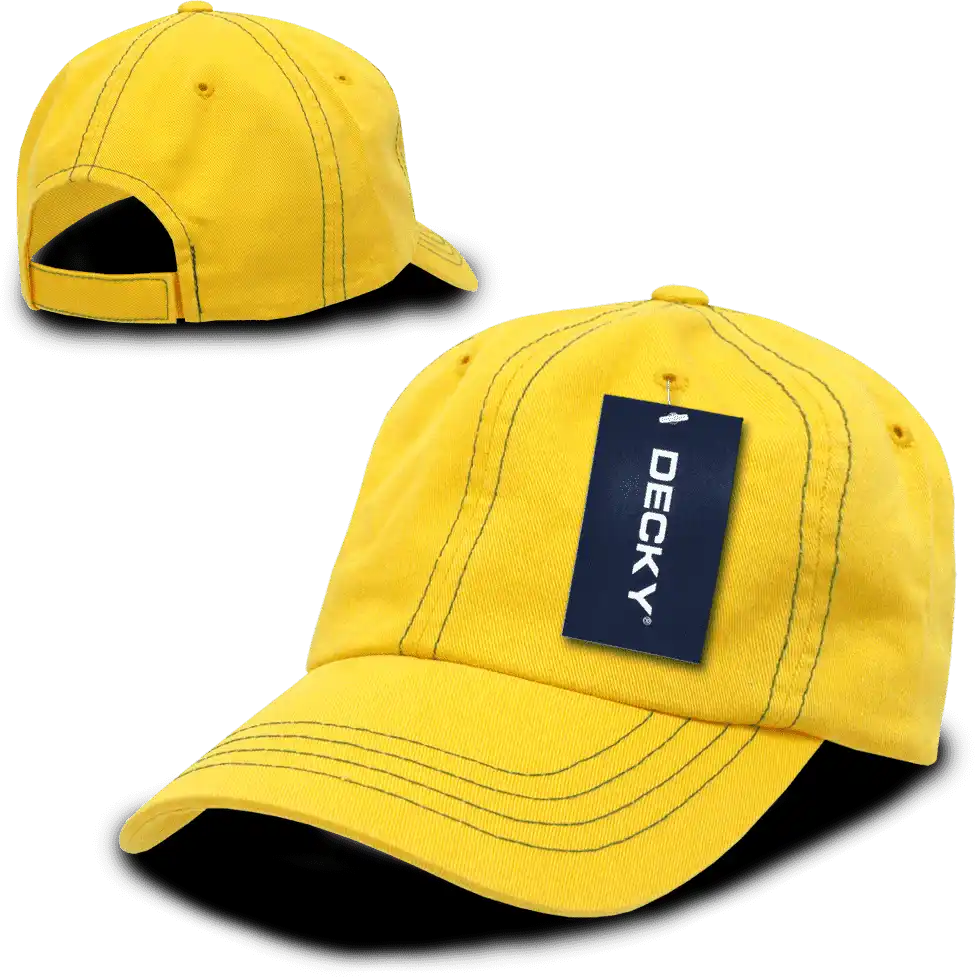 Decky 111 Contra-stitch Washed Polo Cap - Yellow Kelly - one Size Fits Most