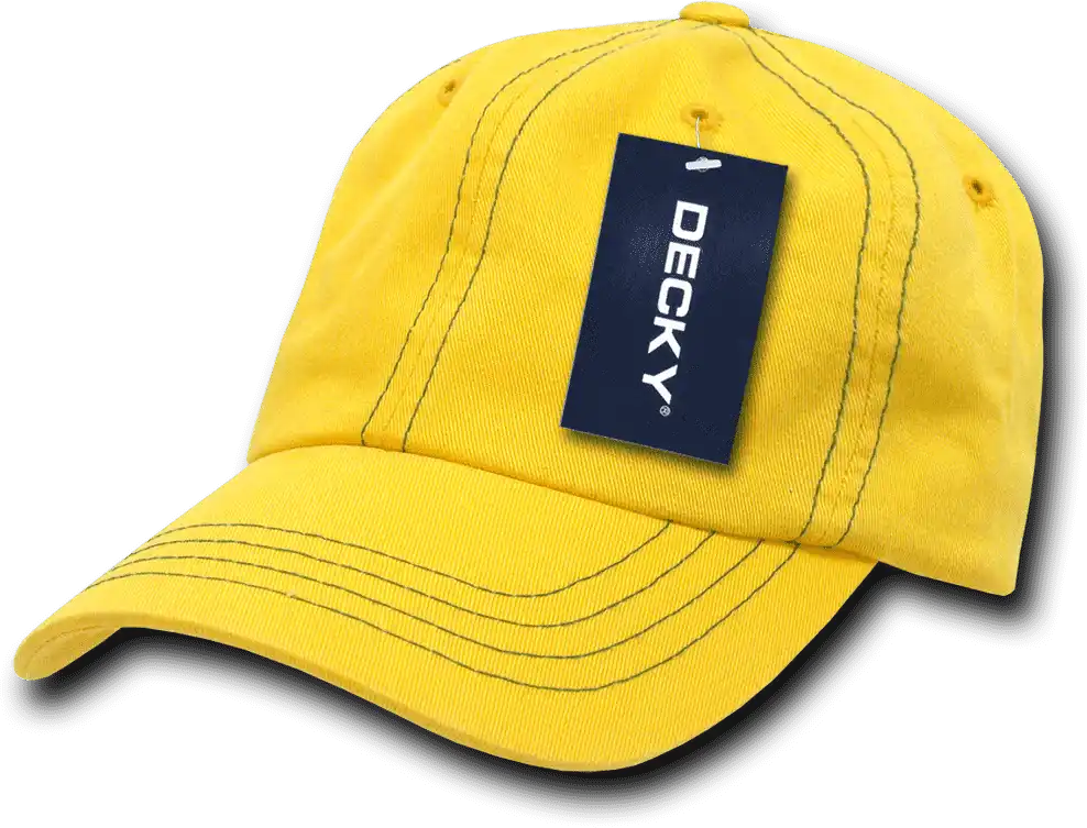 Decky 111 Contra-stitch Washed Polo Cap - Yellow Kelly - one Size Fits Most