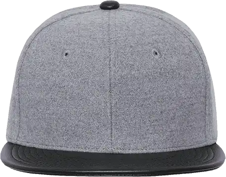 Decky 1115 Melton Vinyl Snapback Cap Ash Black Gray / one Size Fits Most