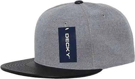 Decky 1115 Melton Vinyl Snapback Cap - Ash Black - Gray / one Size Fits Most