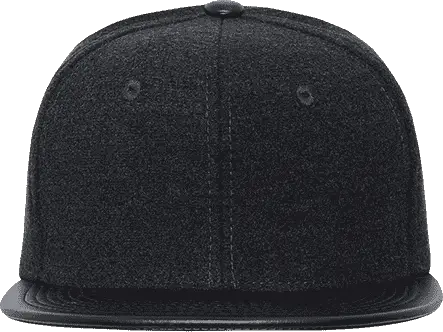 Decky 1115 Melton Vinyl Snapback Cap - Charcoal Black