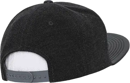 Decky 1115 Melton Vinyl Snapback Cap - Charcoal Black
