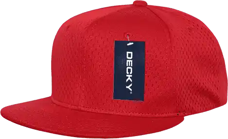 Decky 1128 Mesh Jersey Flat Bill Snapback Cap Red / one Size Fits Most