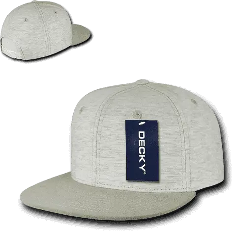 Decky 1131 Heather Jersey Knit Snapback Cap - Cream