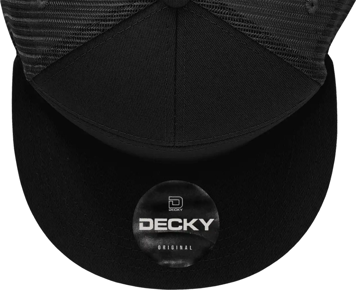Decky 1133 7 Panel Trucker Cap - Black - one Size Fits Most