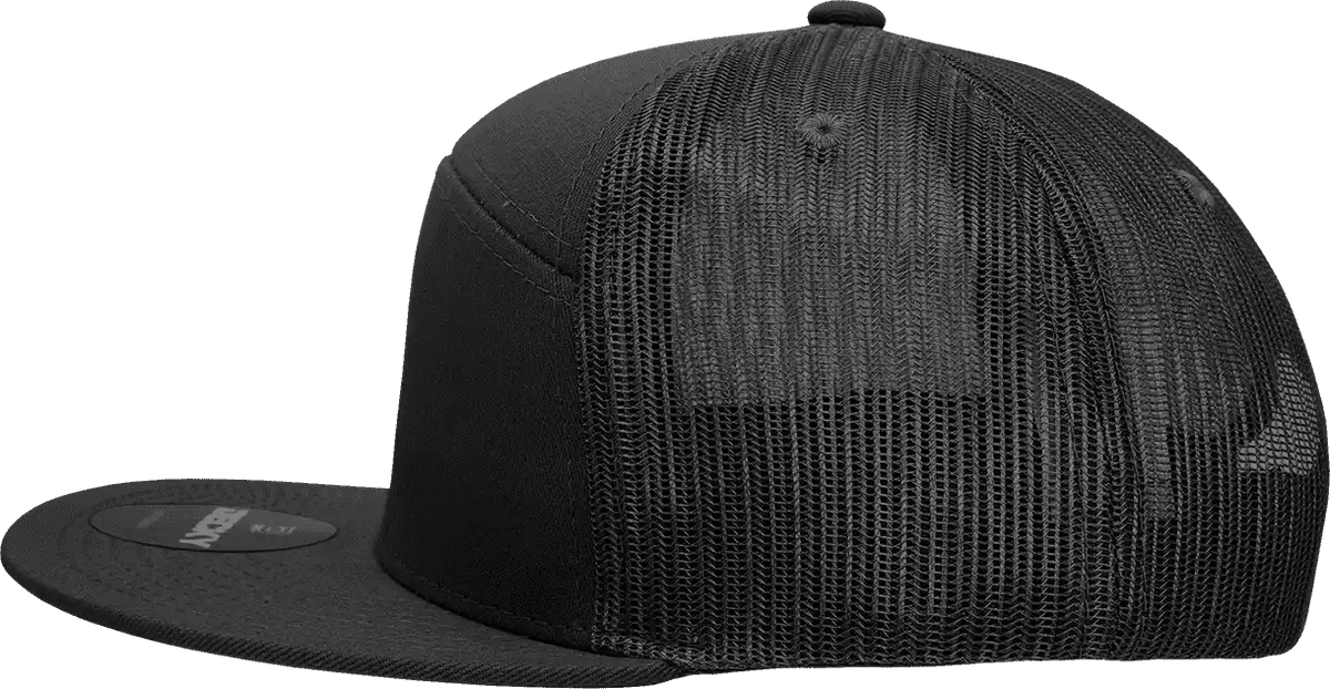 Decky 1133 7 Panel Trucker Cap - Black - one Size Fits Most