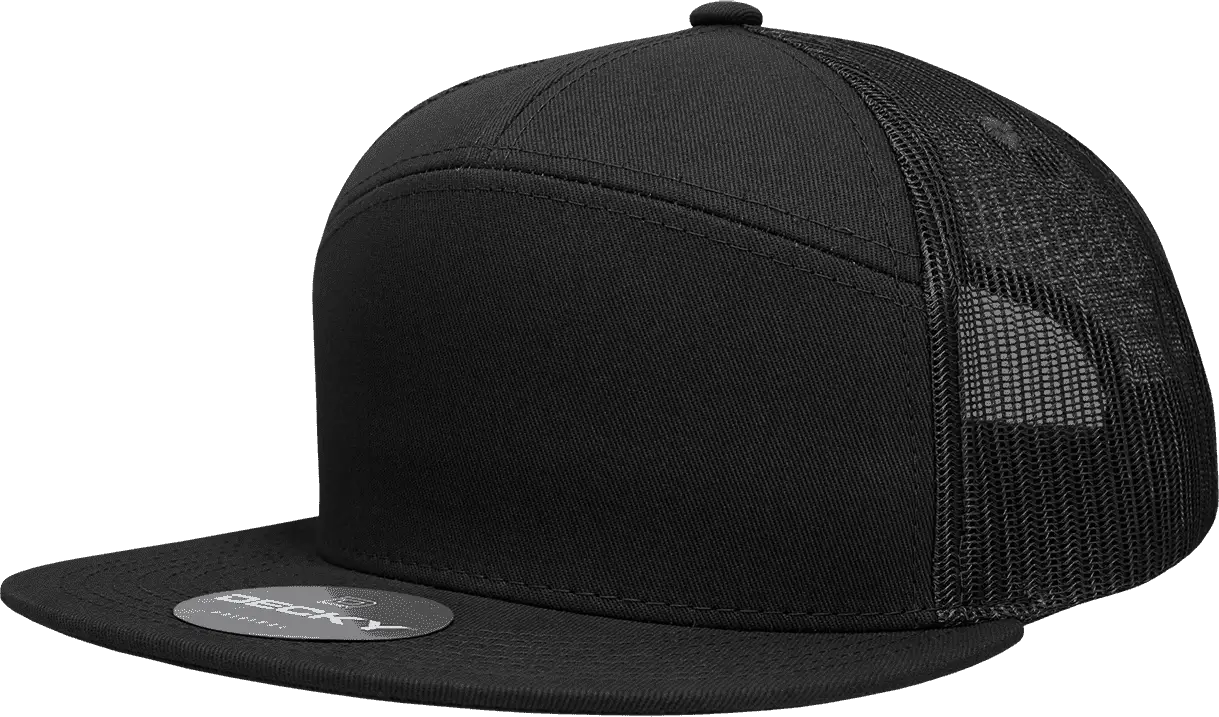 Decky 1133 7 Panel Trucker Cap - Black - one Size Fits Most