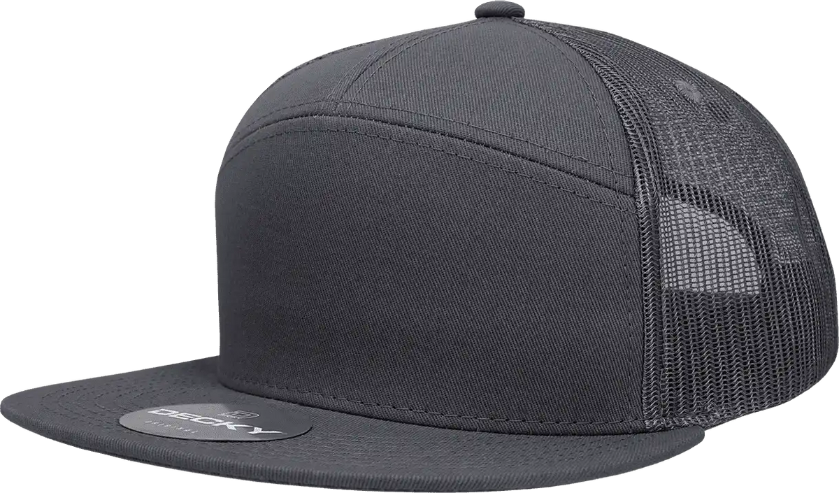 Decky 1133 7 Panel Trucker Cap Charcoal Dark Gray / one Size Fits Most