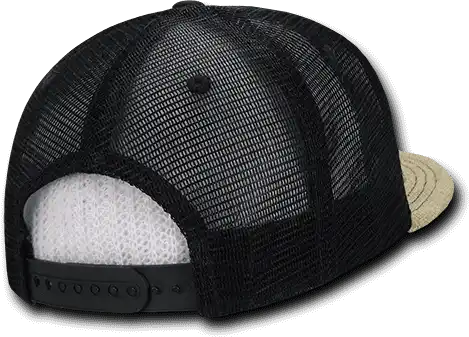 Decky 1138 Jute Trucker Snapback Cap Natural Black / one Size Fits Most