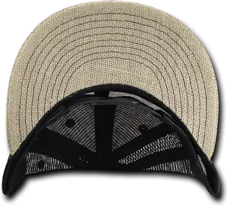 Decky 1138 Jute Trucker Snapback Cap Natural Black / one Size Fits Most