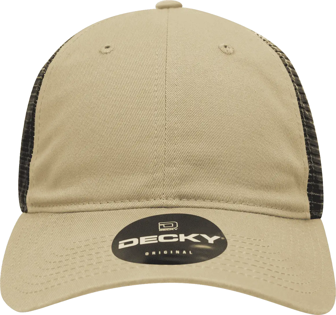 Decky 120 Relaxed Trucker Cap - Khaki Black