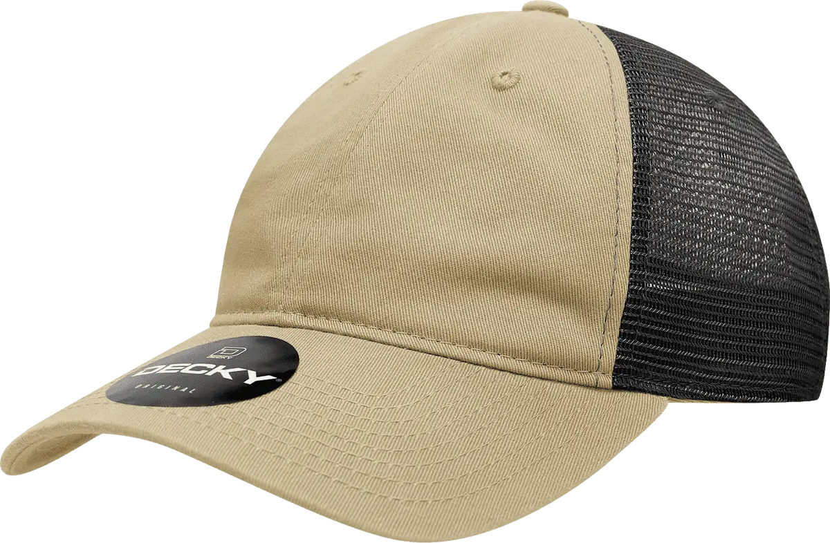 Decky 120 Relaxed Trucker Cap - Khaki Black - one Size Fits Most