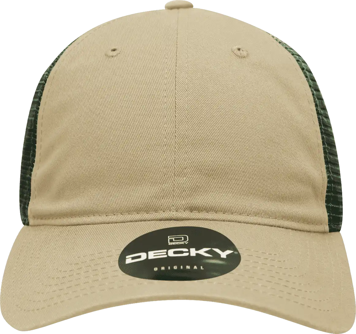 Decky 120 Relaxed Trucker Cap - Khaki Forest - one Size Fits Most
