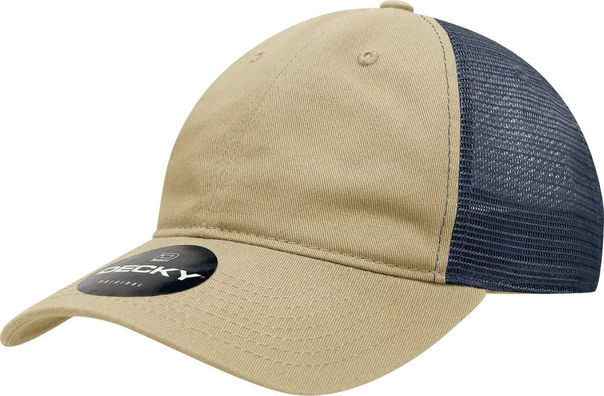 Decky 120 Relaxed Trucker Cap - Khaki Navy - one Size Fits Most