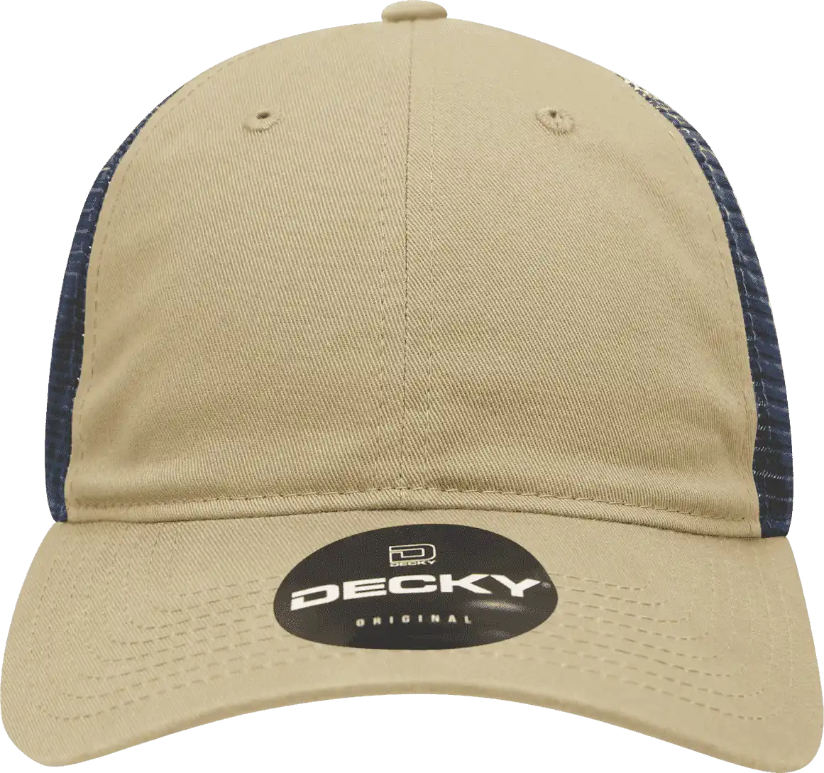 Decky 120 Relaxed Trucker Cap - Khaki Navy - one Size Fits Most