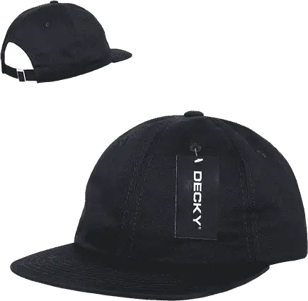 Decky 200 Relaxed Flat Bill Cotton Cap - Black - one Size Fits Most