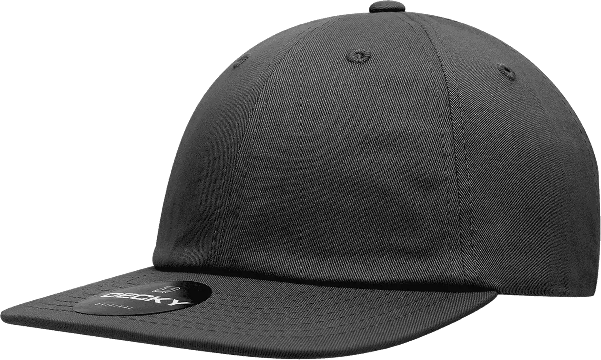 Decky 200 Relaxed Flat Bill Cotton Cap - Black - one Size Fits Most