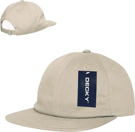 Decky 200 Relaxed Flat Bill Cotton Cap - Khaki - one Size Fits Most