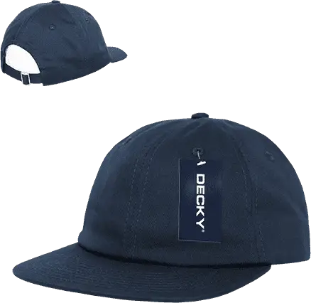 Decky 200 Relaxed Flat Bill Cotton Cap - Navy