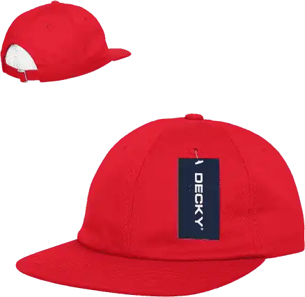 Decky 200 Relaxed Flat Bill Cotton Cap - Red - one Size Fits Most