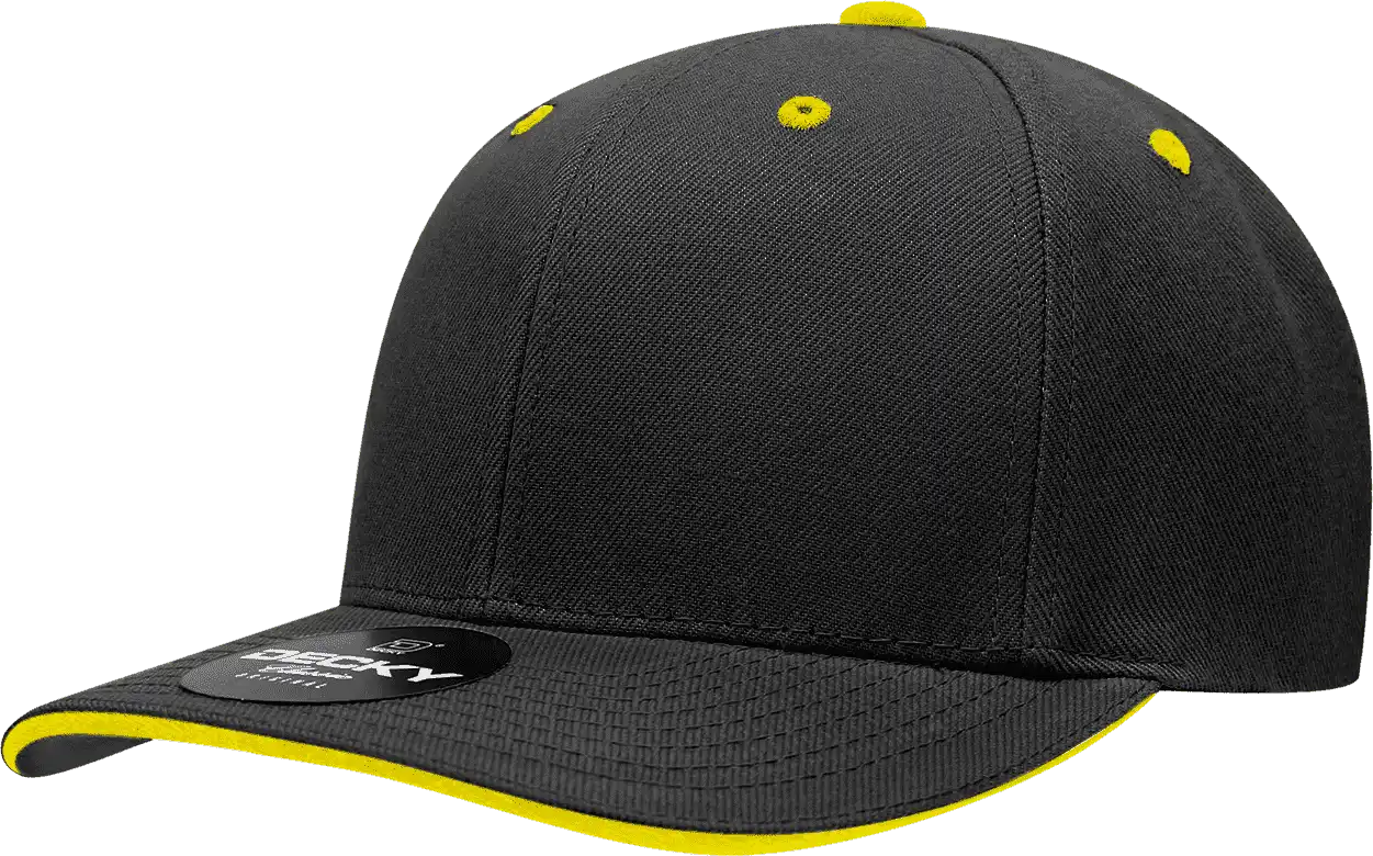 Decky 2003 Sandwich Visor Baseball Cap - Black Gold - one Size Fits Most