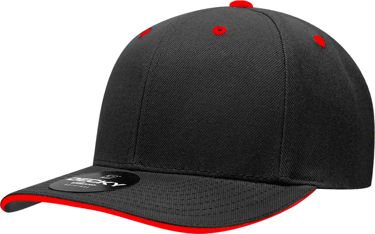 Decky 2003 Sandwich Visor Baseball Cap Black Red / one Size Fits Most