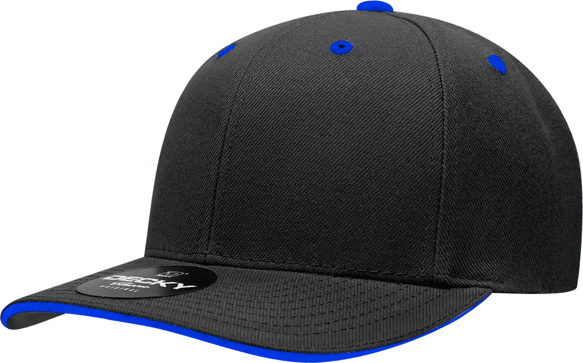 Decky 2003 Sandwich Visor Baseball Cap - Black Royal - one Size Fits Most